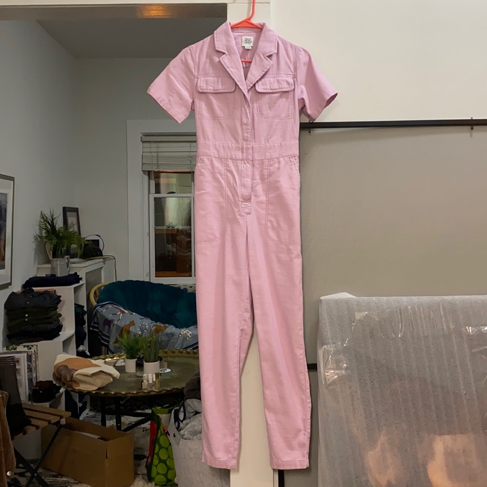 BDG Short Sleeve Coverall Jumpsuit in Lilac